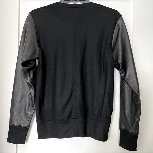 Helmut Lang Wool-Backed Leather
Panels Pullover - Picture 4 of 9